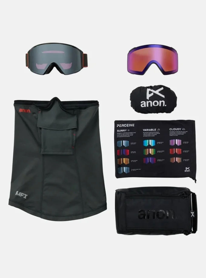 Anon M4S Goggles (Cylindrical) + Bonus Lens + MFI® Face Mask
